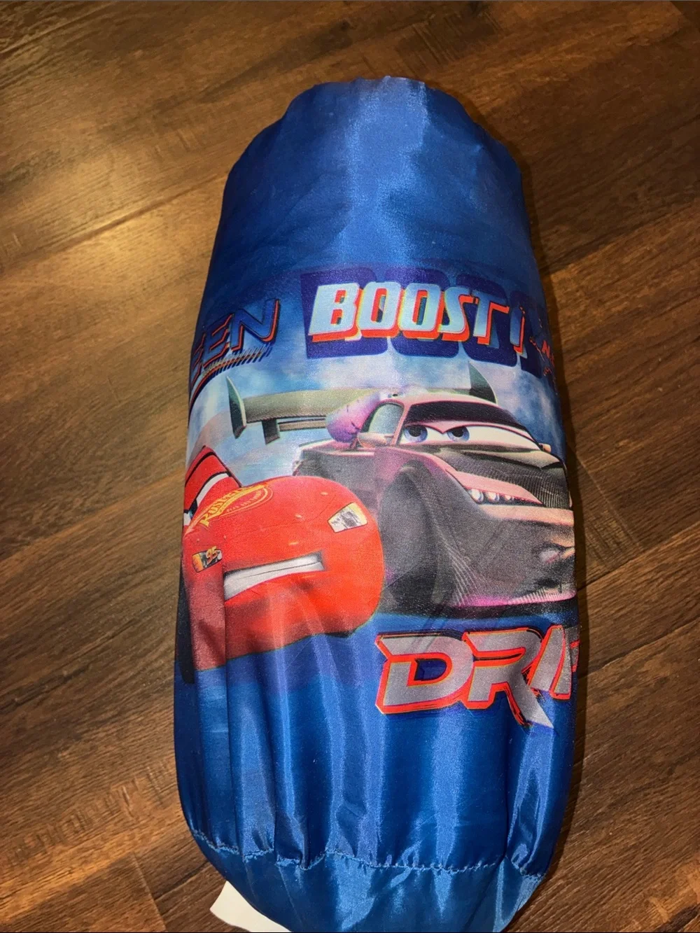 VINTAGE DISNEY Cars McQueen & Boost Kids Sleeping Bag - Red/Brown Racing